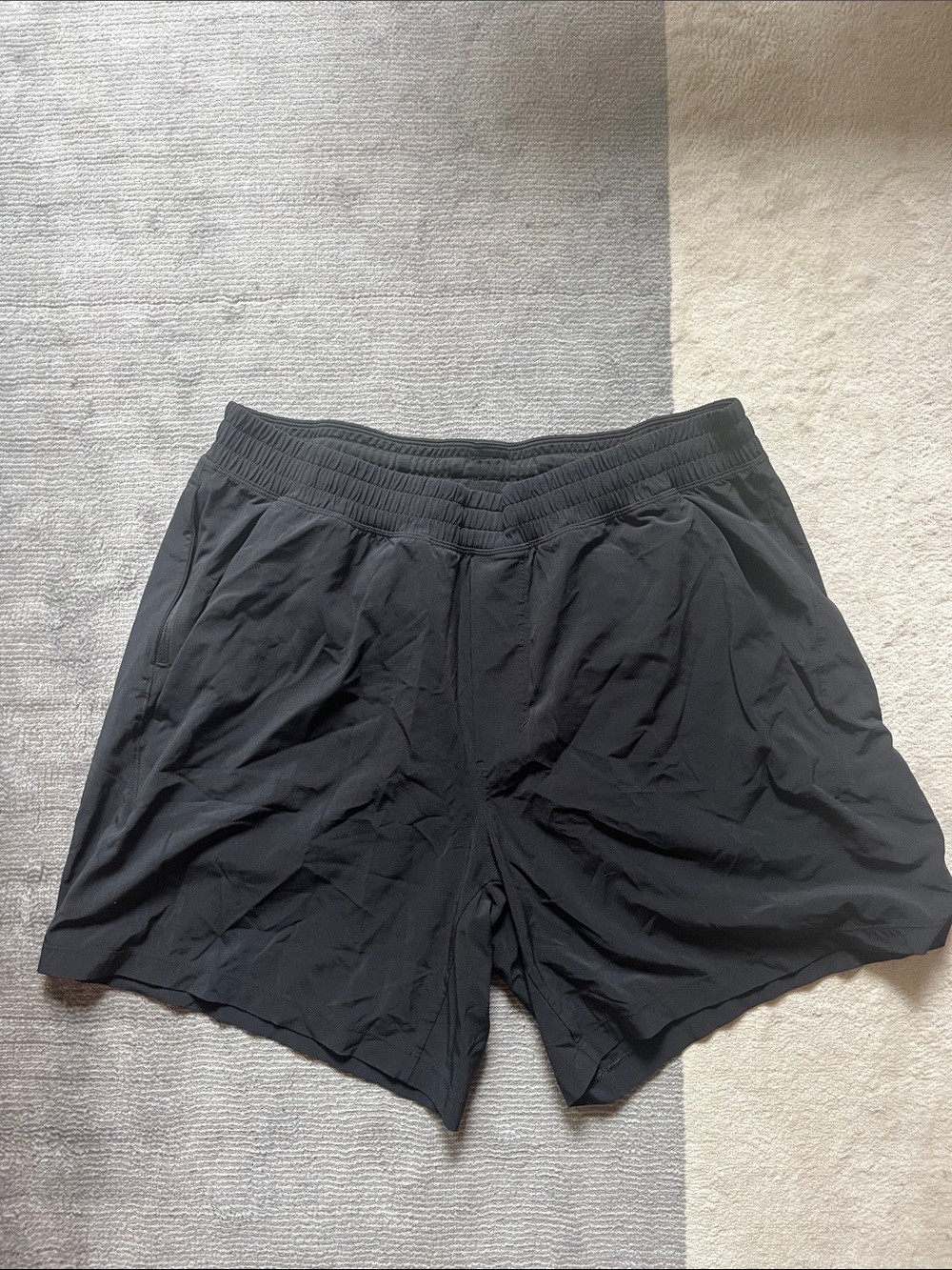 Men's Black Athletic Shorts with Elastic Waist